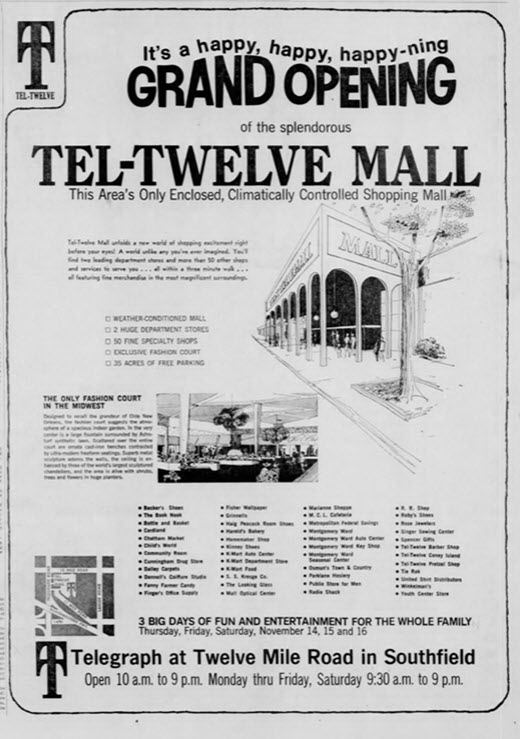Tel-Twelve Mall - Grand Opening Ad (newer photo)